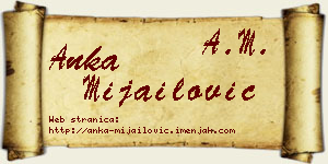 Anka Mijailović vizit kartica
